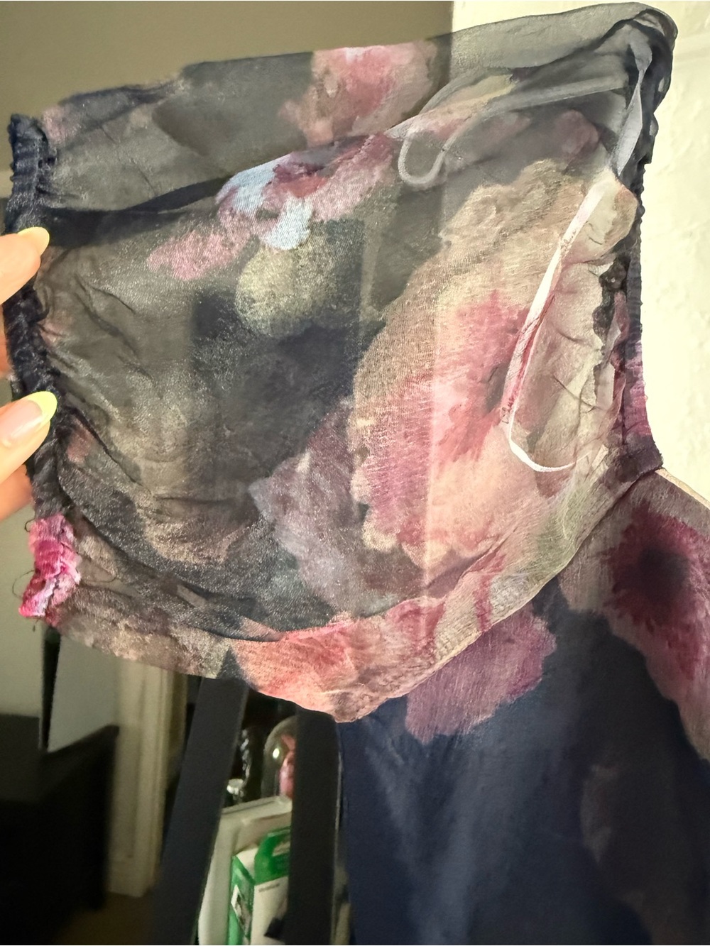 Lulu's Navy Floral Tiered Midi Dress with Pink Accents - Picture 8 of 10